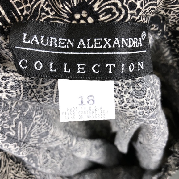 Vintage Black & Cream Paisley Button-Front Skirt Set Sz 18 (V1) - Picture 8 of 10